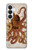 S2801 ヴィンテージタコ Vintage Octopus Samsung Galaxy S26 バックケース、フリップケース・カバー