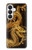 S2804 ゴールドドラゴンプリント Chinese Gold Dragon Printed Samsung Galaxy S26 バックケース、フリップケース・カバー