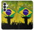 S2981 ブラジルサッカー Brazil Football Soccer Map Flag Samsung Galaxy S26 バックケース、フリップケース・カバー