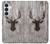 S2505 トナカイ古い木材グラフィックプリント Reindeer Head Old Wood Texture Graphic Printed Samsung Galaxy S26 Plus バックケース、フリップケース・カバー