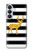 S2794 黒と白のストライプ 金の鹿 Black and White Striped Deer Gold Sparkles Samsung Galaxy S26 Plus バックケース、フリップケース・カバー