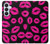 S2933 ピンクの唇のキス Pink Lips Kisses on Black Samsung Galaxy S26 Plus バックケース、フリップケース・カバー