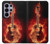 S0415 火ギター Fire Guitar Burn Samsung Galaxy S26 Ultra バックケース、フリップケース・カバー