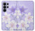 S2361 紫の花 Purple White Flowers Samsung Galaxy S26 Ultra バックケース、フリップケース・カバー