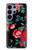 S3112 黒バラ パターン Rose Floral Pattern Black Samsung Galaxy S26 Ultra バックケース、フリップケース・カバー
