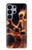 S3985 火の頭蓋骨のドラマー Fire Skull Drummer Samsung Galaxy S26 Ultra バックケース、フリップケース・カバー