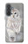 S1566 白フクロウ シロフクロウ Snowy Owl White Owl Samsung Galaxy A37 バックケース、フリップケース・カバー