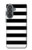 S1596 黒と白のストライプ Black and White Striped Samsung Galaxy A37 バックケース、フリップケース・カバー