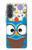 S2521 可愛いオタクフクロウ漫画 Cute Nerd Owl Cartoon Samsung Galaxy A37 バックケース、フリップケース・カバー