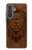 S2529 レオゾディアックタトゥーブラウングラフィック Leo Zodiac Tattoo Brown Graphic Print Samsung Galaxy A37 バックケース、フリップケース・カバー