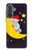 S2849 かわいいスリーピーフクロウ Cute Sleepy Owl Moon Night Samsung Galaxy A37 バックケース、フリップケース・カバー