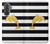 S2882 黒と白のストライプ ゴールドドルフィン Black and White Striped Gold Dolphin Samsung Galaxy A37 バックケース、フリップケース・カバー