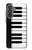 S3078 黒と白のピアノキーボード Black and White Piano Keyboard Samsung Galaxy A37 バックケース、フリップケース・カバー