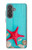 S3428 アクア 海星 貝 Aqua Wood Starfish Shell Samsung Galaxy A37 バックケース、フリップケース・カバー