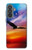 S3841 白頭ワシ カラフルな空 Bald Eagle Flying Colorful Sky Samsung Galaxy A37 バックケース、フリップケース・カバー