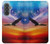 S3841 白頭ワシ カラフルな空 Bald Eagle Flying Colorful Sky Samsung Galaxy A37 バックケース、フリップケース・カバー