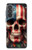 S4015 スカル アメリカ国旗 Skull American Flag Samsung Galaxy A37 バックケース、フリップケース・カバー