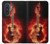 S0415 火ギター Fire Guitar Burn Samsung Galaxy A57 バックケース、フリップケース・カバー