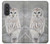 S1566 白フクロウ シロフクロウ Snowy Owl White Owl Samsung Galaxy A57 バックケース、フリップケース・カバー