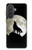 S1981 オオカミは 月にハウリング Wolf Howling at The Moon Samsung Galaxy A57 バックケース、フリップケース・カバー