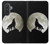 S1981 オオカミは 月にハウリング Wolf Howling at The Moon Samsung Galaxy A57 バックケース、フリップケース・カバー