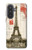 S2108 エッフェル塔パリポストカード Eiffel Tower Paris Postcard Samsung Galaxy A57 バックケース、フリップケース・カバー