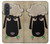 S2826 眠えない黒い羊 Cute Cartoon Unsleep Black Sheep Samsung Galaxy A57 バックケース、フリップケース・カバー