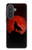 S2955 狼は赤月にハウリング Wolf Howling Red Moon Samsung Galaxy A57 バックケース、フリップケース・カバー
