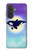 S3807 キラーホエールオルカ月パステルファンタジー Killer Whale Orca Moon Pastel Fantasy Samsung Galaxy A57 バックケース、フリップケース・カバー