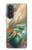S3993 緑の大理石 金の静脈 Green Marble Gold Veins Samsung Galaxy A57 バックケース、フリップケース・カバー