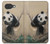 S2210 パンダふわふわアートの絵画 Panda Fluffy Art Painting Google Pixel 10a バックケース、フリップケース・カバー