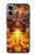 S4090 炎のドラゴンアート Epic Fire Dragon Fantasy Illustration iPhone 16 plus バックケース、フリップケース・カバー