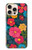 S4105 カラフル花柄 Vibrant Colorful Floral Pattern iPhone 16 pro max バックケース、フリップケース・カバー