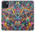S4085 宇宙船サイケアート Cosmic Spaceship Psychedelic Art iPhone 15 バックケース、フリップケース・カバー