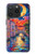 S4083 月夜のベネチア風景 Colorful Painting Moonlit Venice City iPhone 15 Pro バックケース、フリップケース・カバー