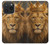 S4093 王冠ライオンアート Royal Lion Portrait Artwork iPhone 15 Pro バックケース、フリップケース・カバー