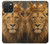 S4093 王冠ライオンアート Royal Lion Portrait Artwork iPhone 15 Pro Max バックケース、フリップケース・カバー