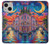 S4083 月夜のベネチア風景 Colorful Painting Moonlit Venice City iPhone 13 mini バックケース、フリップケース・カバー