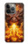 S4090 炎のドラゴンアート Epic Fire Dragon Fantasy Illustration iPhone 13 Pro Max バックケース、フリップケース・カバー