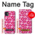 S4097 ピンク花柄 Pink Floral Seamless Pattern Design iPhone 11 バックケース、フリップケース・カバー