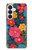 S4105 カラフル花柄 Vibrant Colorful Floral Pattern Samsung Galaxy S26 バックケース、フリップケース・カバー
