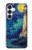 S4092 月夜の灯台風景 Moonlit Lighthouse Coastal Painting Samsung Galaxy S25 FE バックケース、フリップケース・カバー