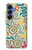 S4078 カラフル落書き柄 Abstract Colorful Doodle Pattern Samsung Galaxy S25 バックケース、フリップケース・カバー
