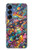 S4085 宇宙船サイケアート Cosmic Spaceship Psychedelic Art Samsung Galaxy S25 バックケース、フリップケース・カバー