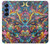 S4085 宇宙船サイケアート Cosmic Spaceship Psychedelic Art Samsung Galaxy S25 バックケース、フリップケース・カバー