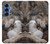 S4089 オオカミと子羊 Gentle Wolf And Lamb Friendship Art Samsung Galaxy S25 バックケース、フリップケース・カバー
