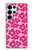 S4097 ピンク花柄 Pink Floral Seamless Pattern Design Samsung Galaxy S25 Ultra バックケース、フリップケース・カバー