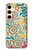 S4078 カラフル落書き柄 Abstract Colorful Doodle Pattern Samsung Galaxy S24 バックケース、フリップケース・カバー