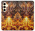 S4090 炎のドラゴンアート Epic Fire Dragon Fantasy Illustration Samsung Galaxy S24 バックケース、フリップケース・カバー