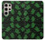 S4087 かわいいおばけ柄 Cute Green Ghost Cartoon Pattern Samsung Galaxy S24 Ultra バックケース、フリップケース・カバー